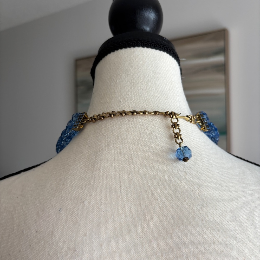 Heidi Daus Nautical style Blue Multi-Stone Bib Necklace - Picture 3 of 5